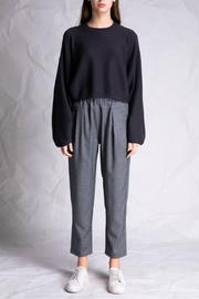  Cropped Long Sleeve Sweater