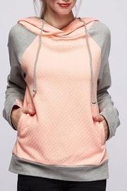  Peach Quilted Hoodie