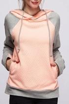  Peach Quilted Hoodie