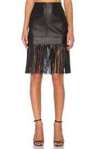  Leather Fringed Skirt