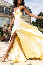  Long V-neck Charmeuse Dress