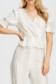  Cream Stripe Top