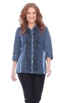  Button-up Embroidered Tunic