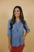  Denim Pocket Top