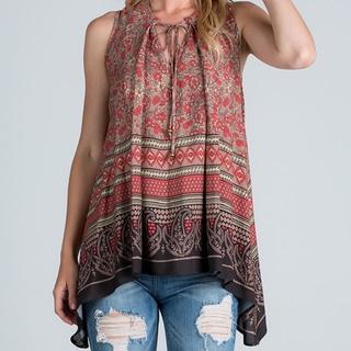  Coral Paisley Top