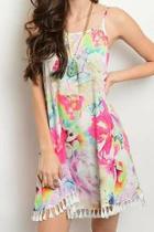  Floral Tassel Dress
