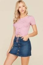  Striped Rouched Top