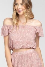 Geo-print Off-shoulder Top