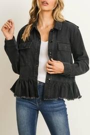  Ruffle-bottom Denim Jacket