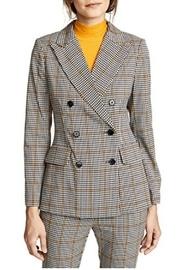  Double-breasted Plaid Blazer