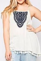  Plus Embroidered Tank