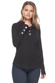  Mock Neck Top Fashion Btn Detail