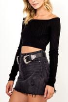  Ribbed Cropped Sweater