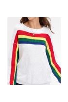  Rainbow Striped Sweater