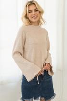  Taupe Lace Sweater