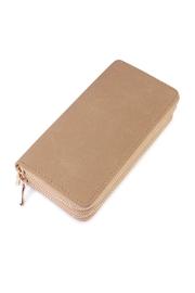  Beige Faux Suede Wallet