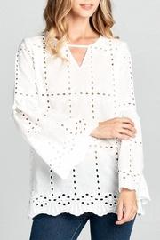  Eyelet Bell-sleeve Top