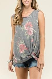  Grey Knotted Tunic Top