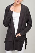  Tie Open Cardigan