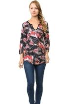  Coral Abstract Top