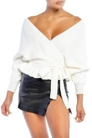  Ruffle-hem Wrap Sweater