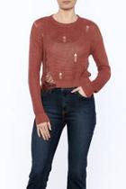  Long Sleeve Distressed Sweater