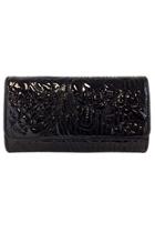  Embroidered Patent Clutch