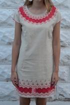  Tan Embroidered Dress