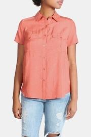 Jersey Button Down Blouse