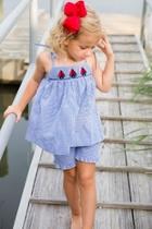  Smocked-sailboats Tie-strap Short-set