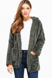  Olive Green Fleece Cardigan