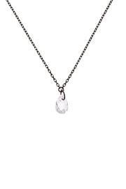  Black Crystal Drop Necklace