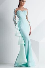  Illusion Sleeve Gown