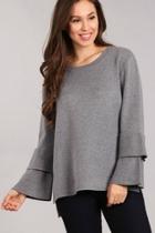  Tiered Bell Sleeve Sweater