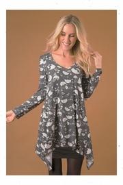  Blue Cold-shoulder Tunic