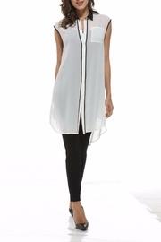  Chiffon Collared Tunic