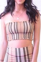  Smocked Check Top