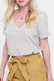 Beige V-neck Top