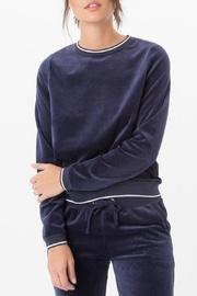 Blue Velour Crew Sweatshirt