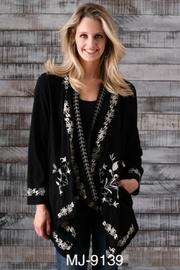  Embroidered Drape Jacket
