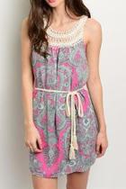  Magenta Aqua Cream Dress