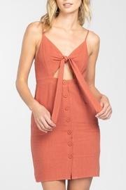  Button Front-tie Mini-dress