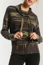  Camo Cowl Neck Waffle Thermal