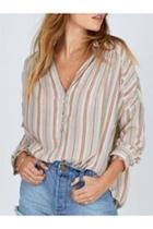  Button Stripe Top