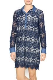  Navy Lace Denim Dress