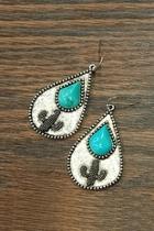  Natural Turquoise Cactus-earrings