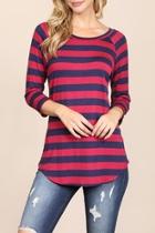  Everyday-one-inch Striped Tunic