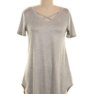  Gray Strappy Tunic Top