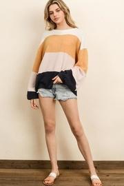  Colorblock Wide-sleeve Sweater