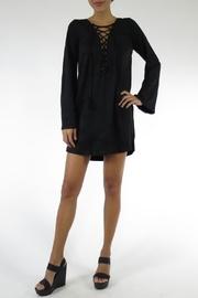  Tie-front Suede Dress